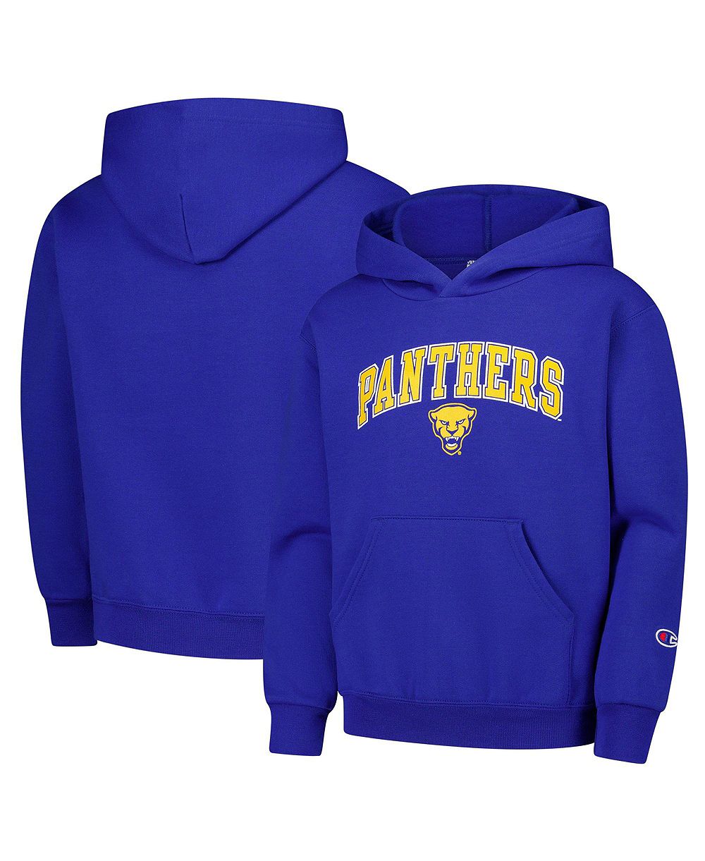 Мужской худи Champion для мальчиков и девочек, королевского цвета, логотип Pitt Panthers, стиль Campus Pullover