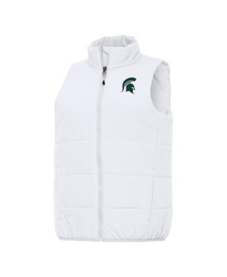 Женский белый жилет Antigua Michigan State Spartans Experience на полной молнии