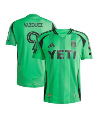 adidas мужская аутентичная игровая футболка 2025 The Heartbeat Kit Green Austin FC Брендона Васкеса