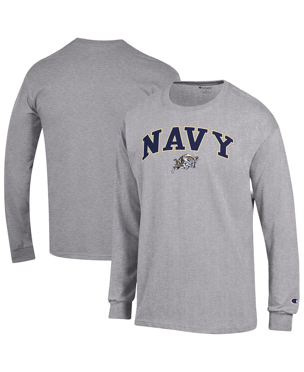 Champion мужская футболка с длинным рукавом Navy Midshipmen Arch Over Logo темно-синего цвета