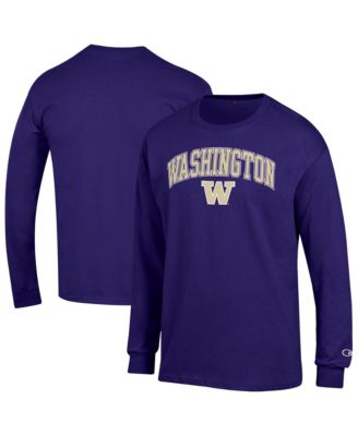 Мужская футболка с длинным рукавом Champion с логотипом Washington Huskies и надписью Arch Over Logo, цвет фиолетовый