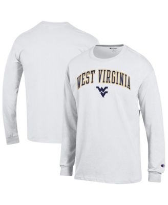 Мужская футболка Champion White West Virginia Mountaineers Arch Over Logo с длинным рукавом