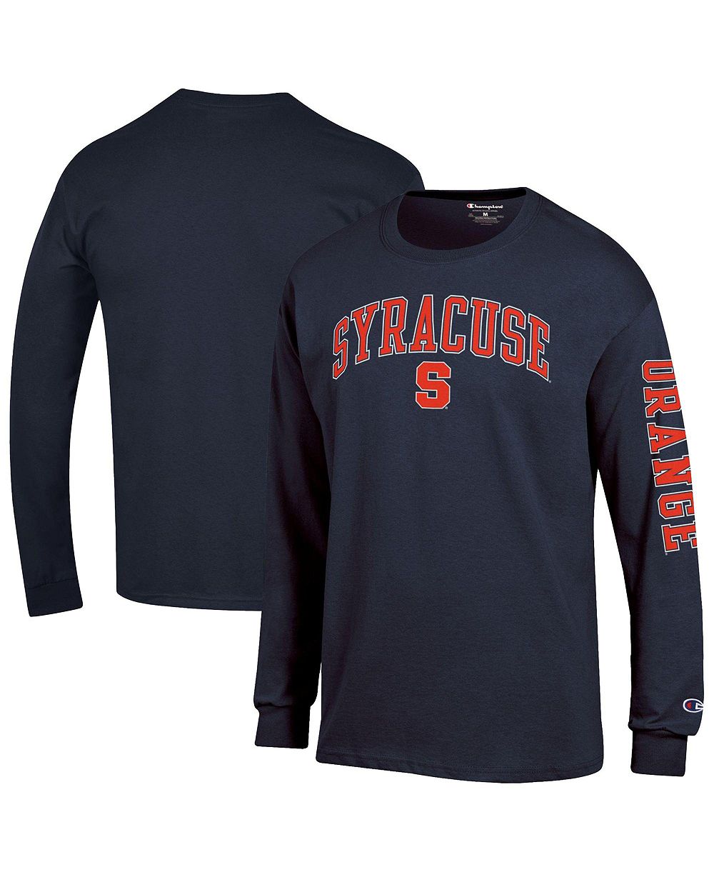 Мужская футболка Champion Syracuse Orange Arch Over Logo 2-Hit Long-Sleeve Crewneck