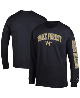Мужская футболка Champion Wake Forest Demon Deacons с длинным рукавом и круглым вырезом, принт с логотипом