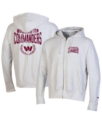 Champion Men's Heather Gray Washington Commanders Reverse Weave Full-Zip Hoodie