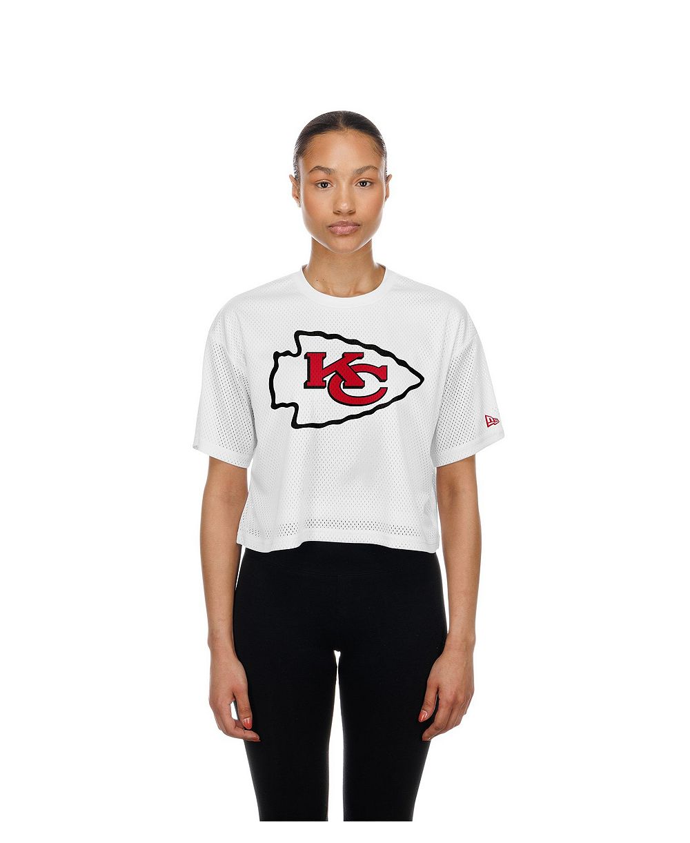 New Era Женская укороченная сетчатая футболка Kansas City Chiefs Boxy