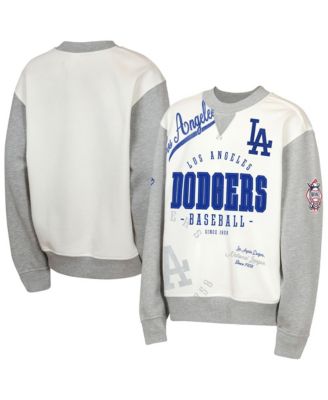 Outerstuff Big Boys and Girls Cream/Gray Los Angeles Dodgers Big League Power Hit Fleece Sweatshirt