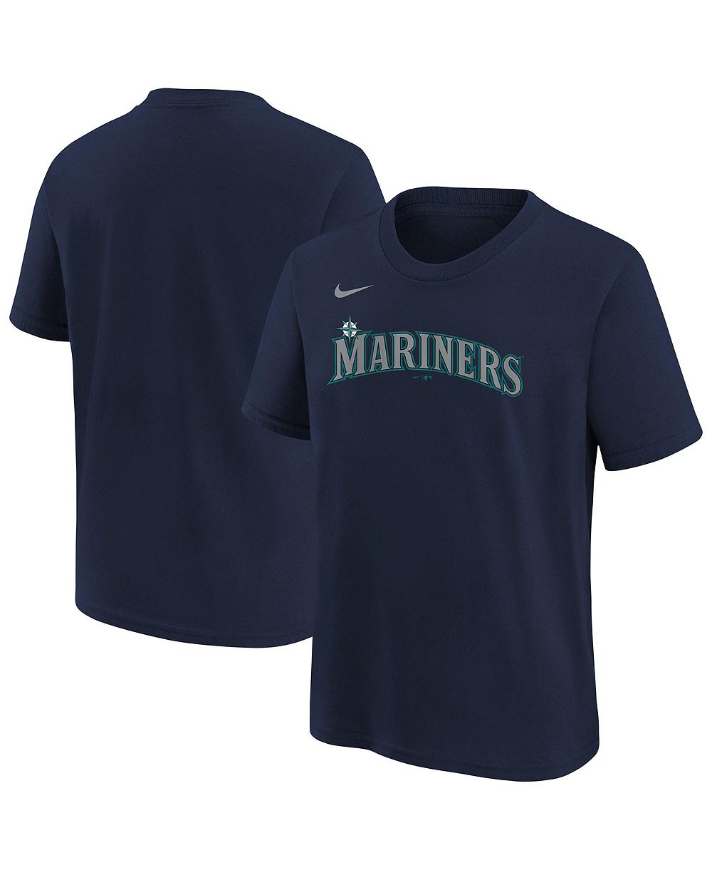 Nike Big Boys and Girls Athletic Navy Seattle Mariners Wordmark T-Shirt