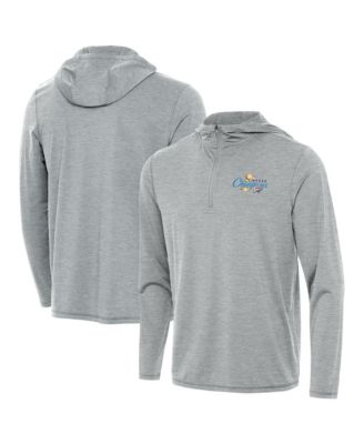 Antigua Men's Heather Gray Oklahoma City Thunder 2025 NBA Finals s Tidy Quarter-Zip Hoodie