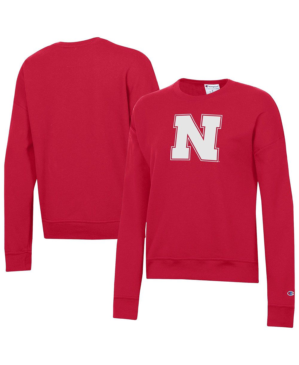 Женский свитшот Champion Nebraska Huskers увеличенного размера из смеси Powerblend с графическим принтом