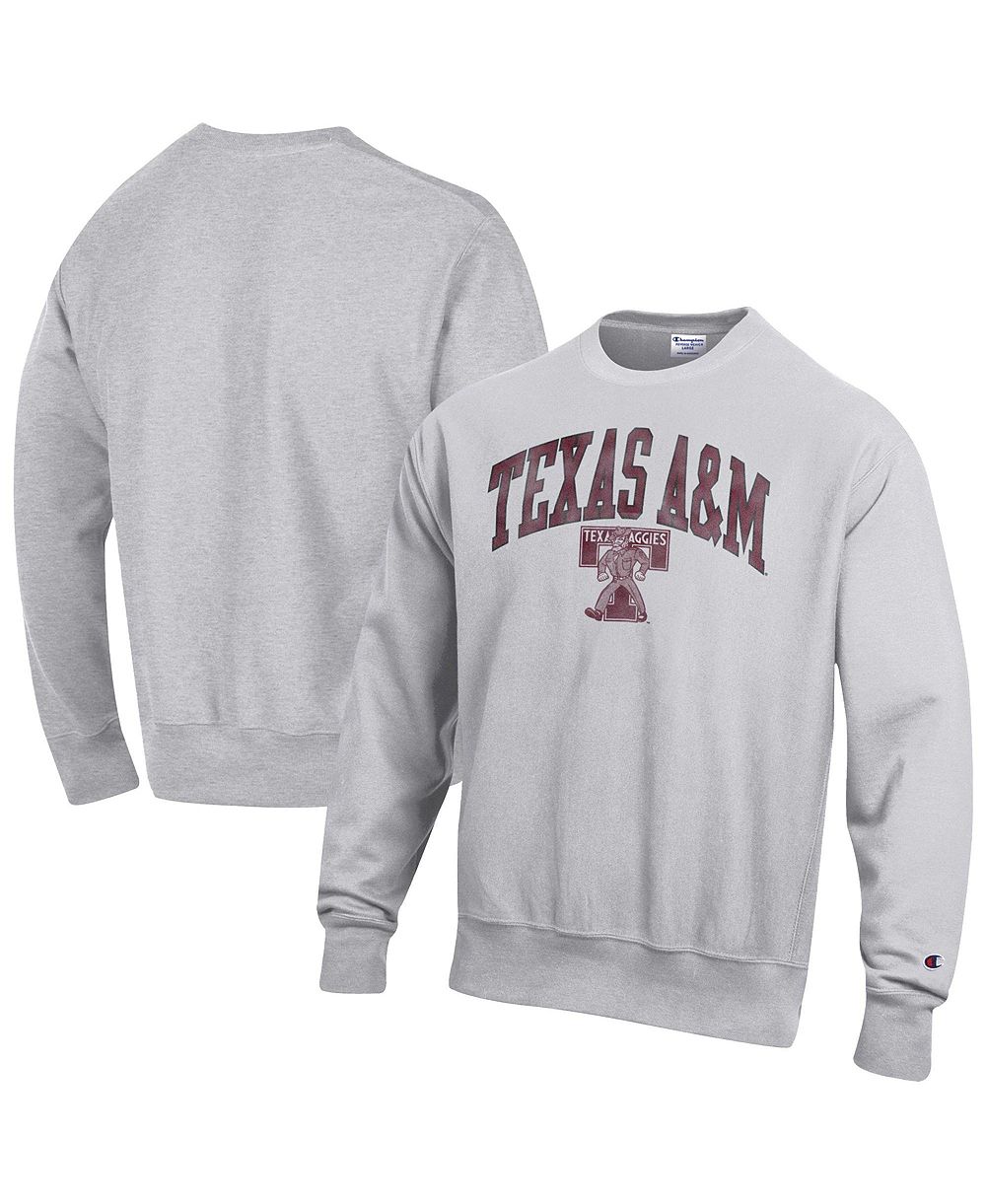 Мужской свитшот Champion Texas A&M Aggies Distressed Arch Over Logo Reverse Weave Crewneck