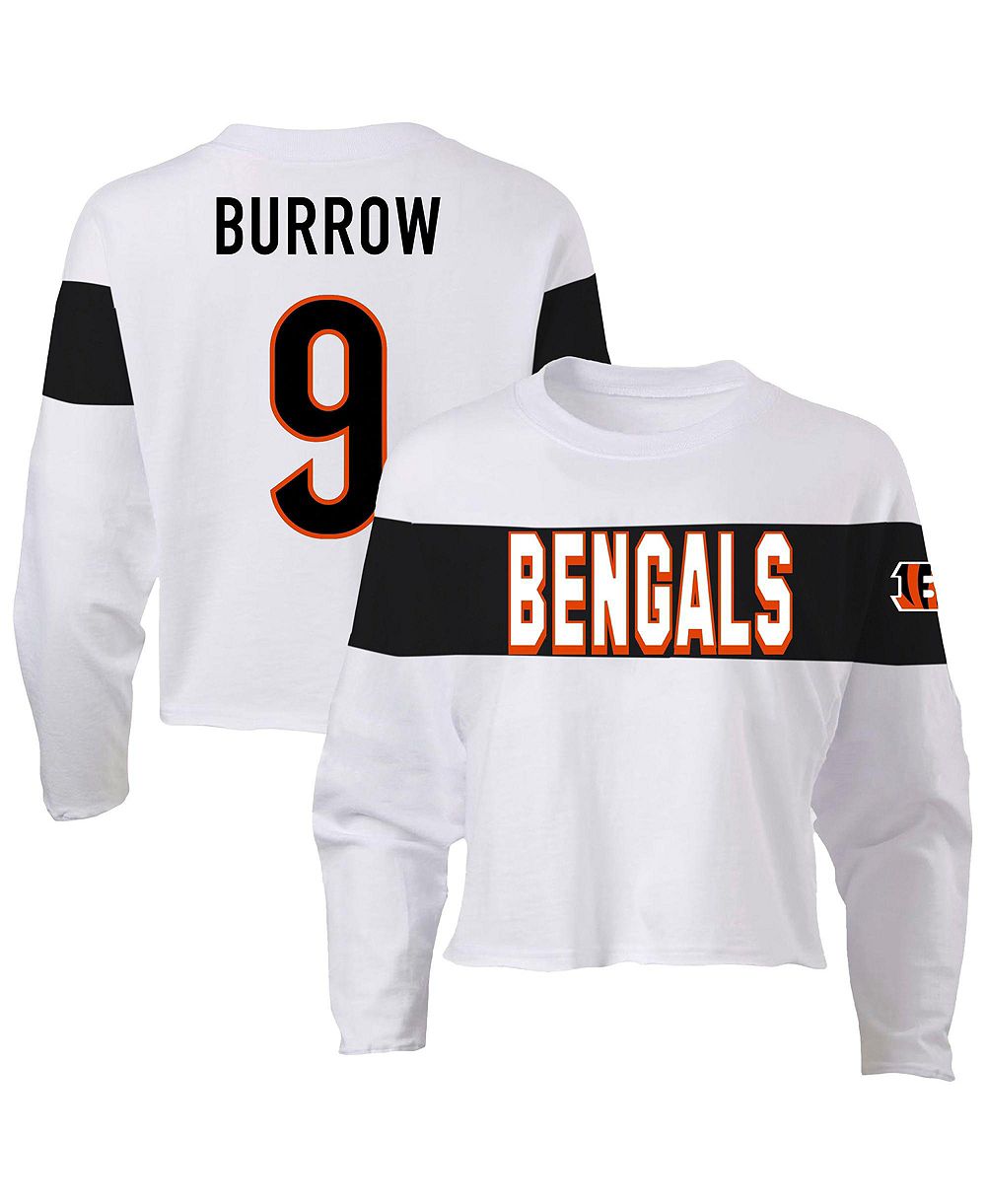 Футболка Fanatics большого размера Cincinnati Bengals Джо Бэрроу с длинным рукавом