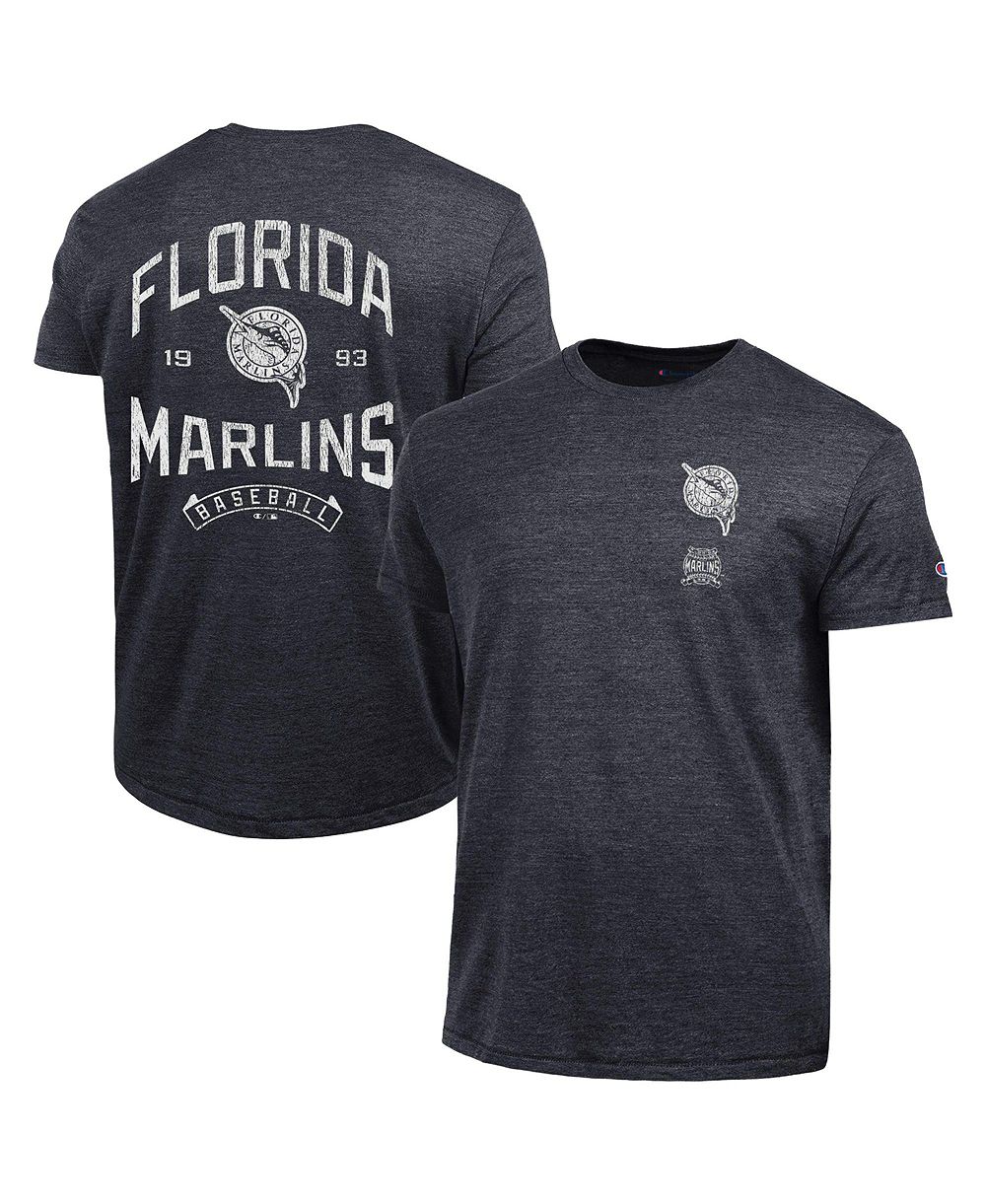 Мужская футболка Champion Miami Marlins Vintage Tri-Blend Classic-Fit Graphic T-Shirt