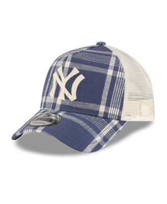 New Era x Ralph Lauren Мужская кепка 9FORTY A-Frame Trucker в клетку, темно-синяя/светло-бежевая