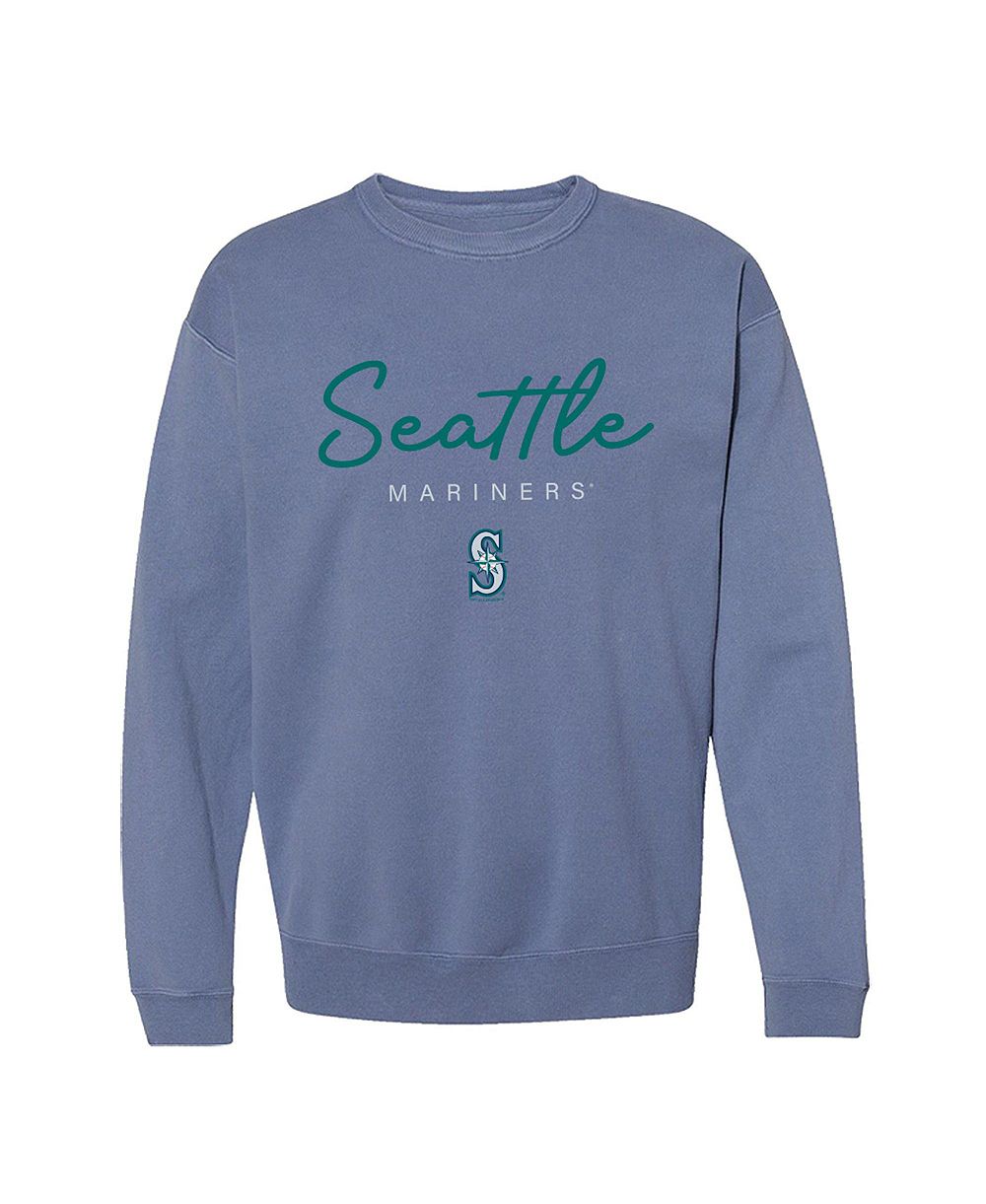 Женская свободная футболка Soft As A Grape с круглым вырезом, окрашенная пигментом, Seattle Mariners