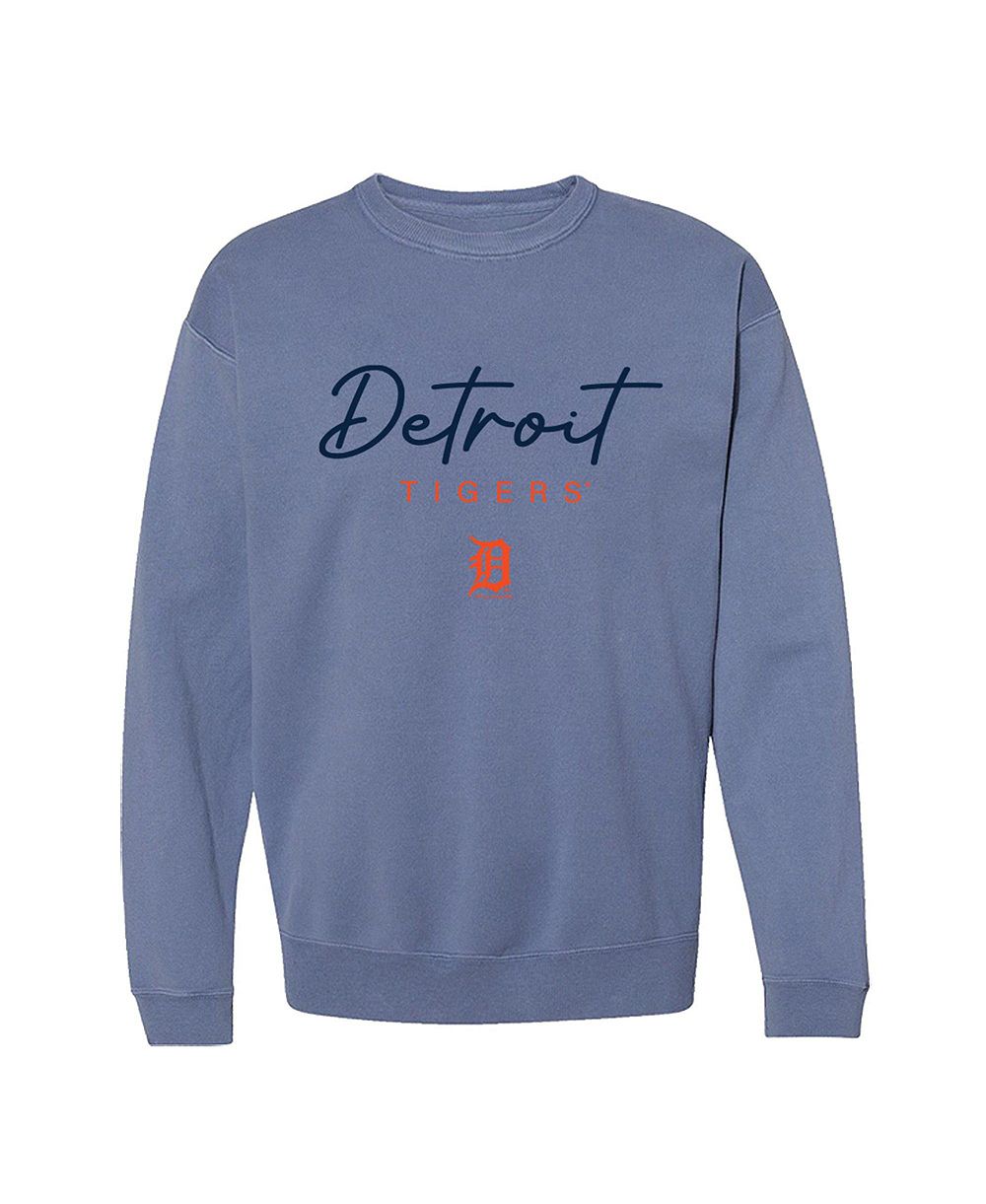 Soft As A Grape Женская флисовая кофта с круглым вырезом Detroit Tigers с пигментной окраской