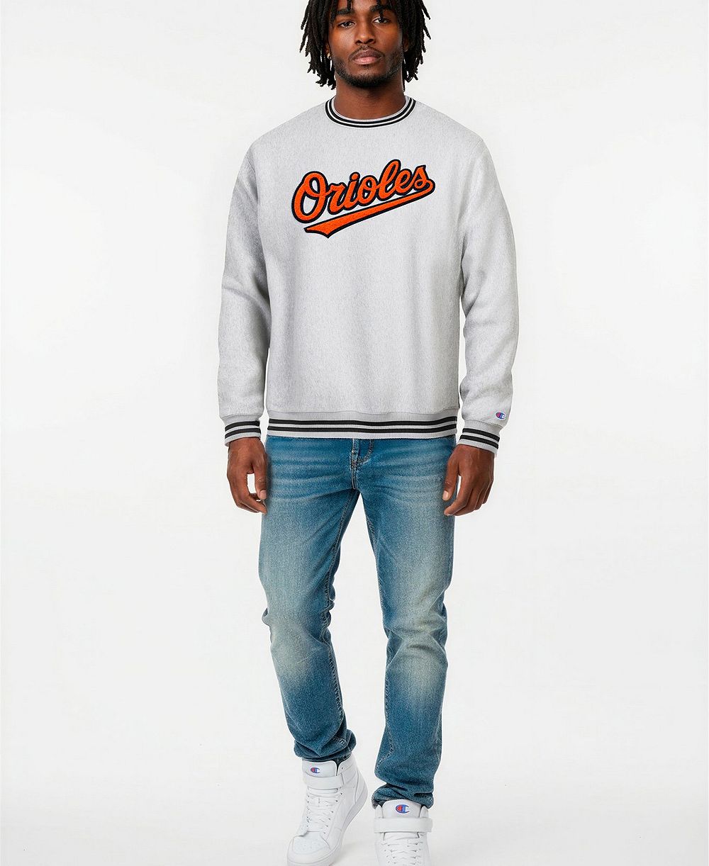 Champion Мужское свитшот Reverse Weave с круглым вырезом Baltimore Orioles