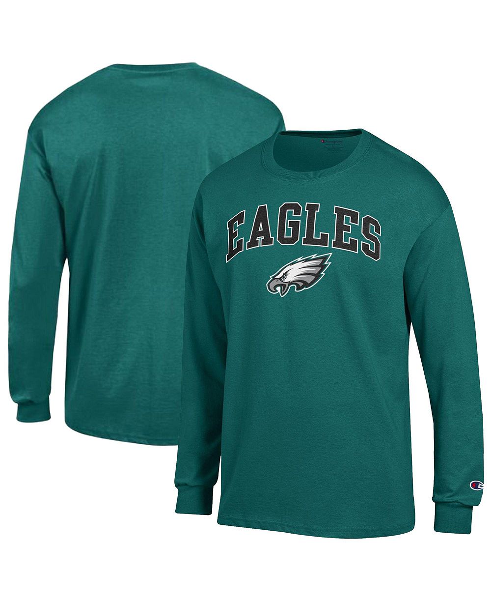 Champion Men's Philadelphia Eagles Arch Over Logo Long-Sleeve Dropped-Shoulder T-Shirt