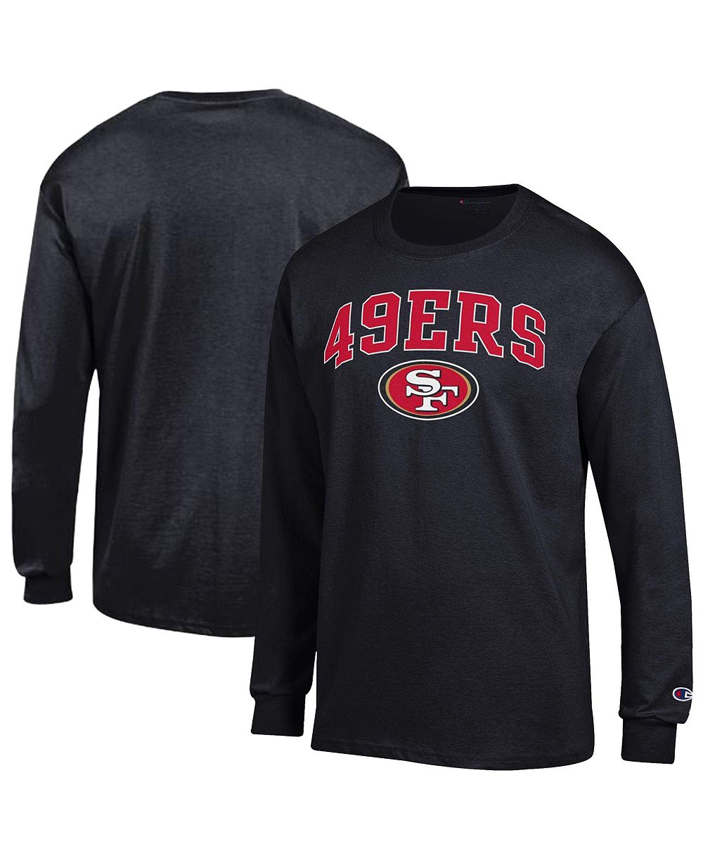 Champion Men's Black San Francisco 49ers Arch Over Logo Long Sleeve T-Shirt