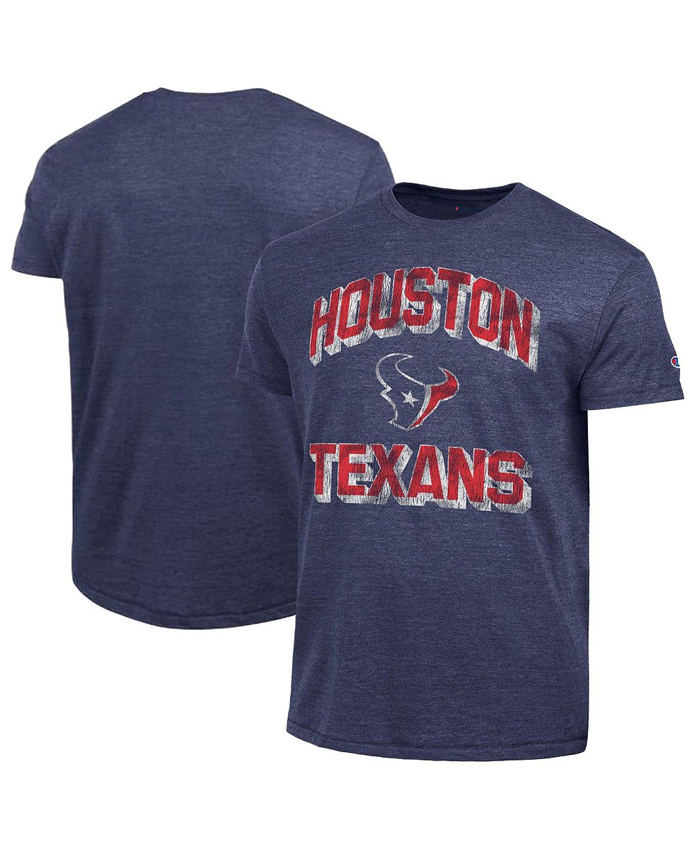 Мужская футболка Champion Houston Texans Ultimate Tri-Blend Graphic Distressed с принтом