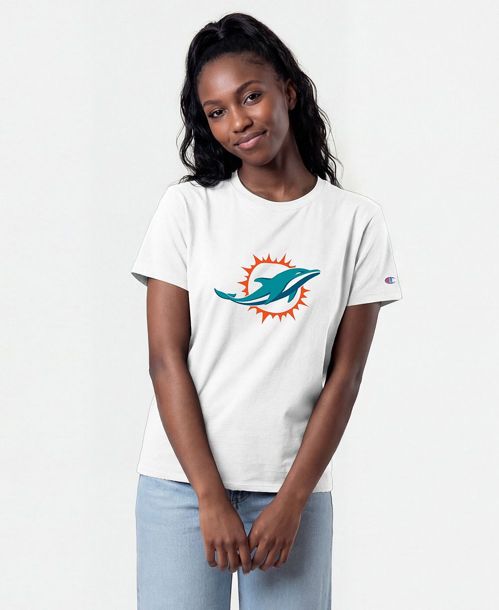 Champion Женская футболка с логотипом Miami Dolphins