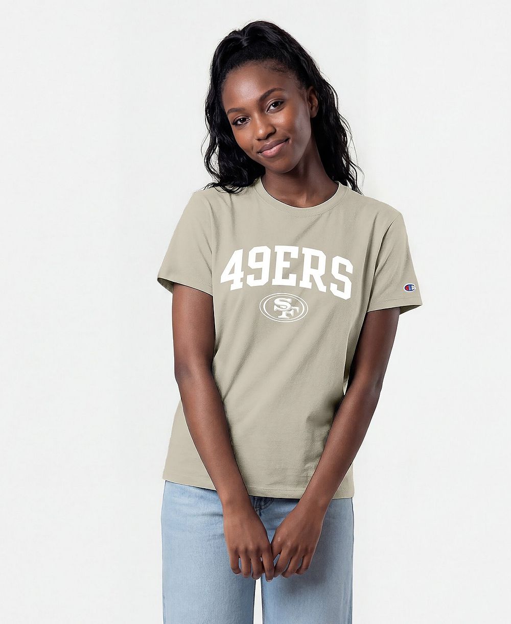 Champion Women's San Francisco 49ers Cocoa Butter Screen-Print Graphics T-Shirt