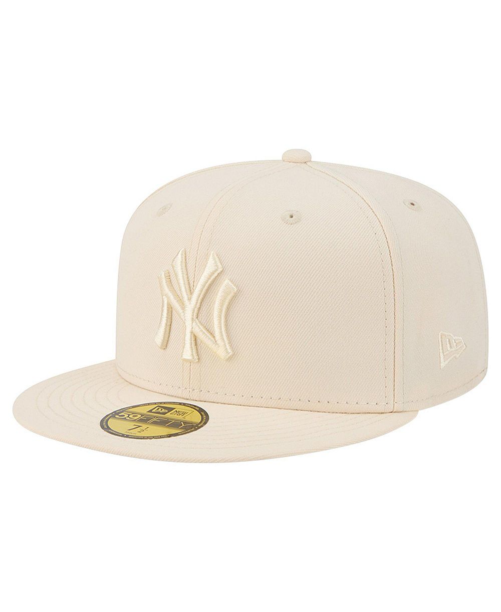 Мужская fitted-кепка New Era 59FIFTY цвета кремового с логотипом Нью-Йорк Янкиз