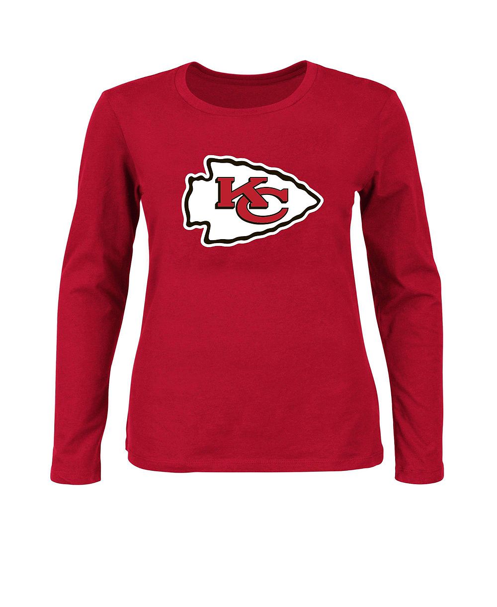 Женская футболка Fanatics с длинным рукавом и вырезом лодочкой Kansas City Chiefs