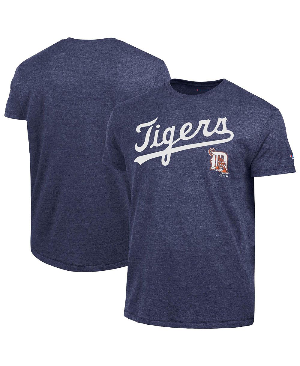 Champion Men's Detroit Tigers Cooperstown Wordmark Lockup Tri-Blend T-Shirt