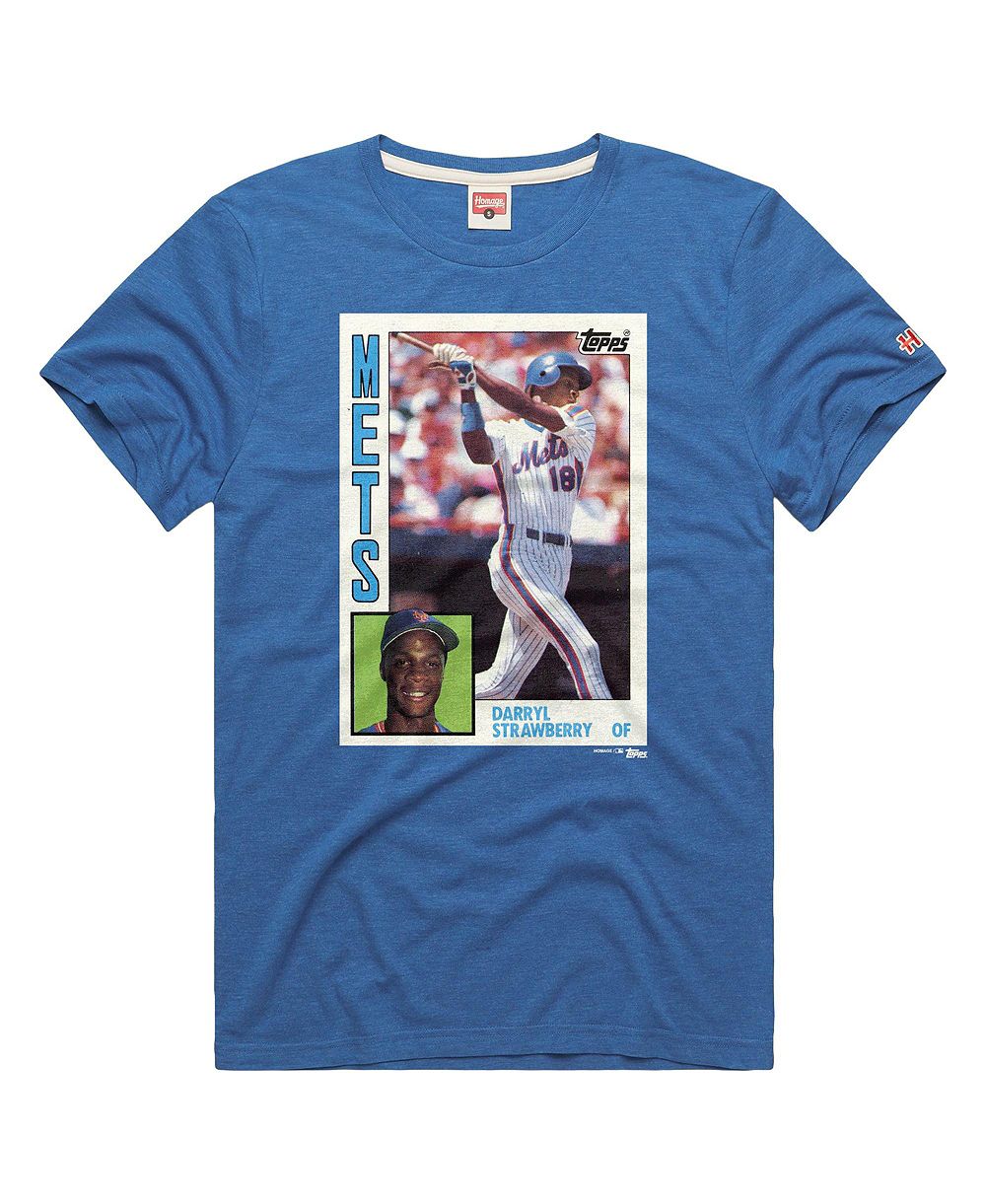 Homage Мужской Нью-Йорк Метс Darryl Strawberry круглый вырез три-бленд расслабленный fit футболка