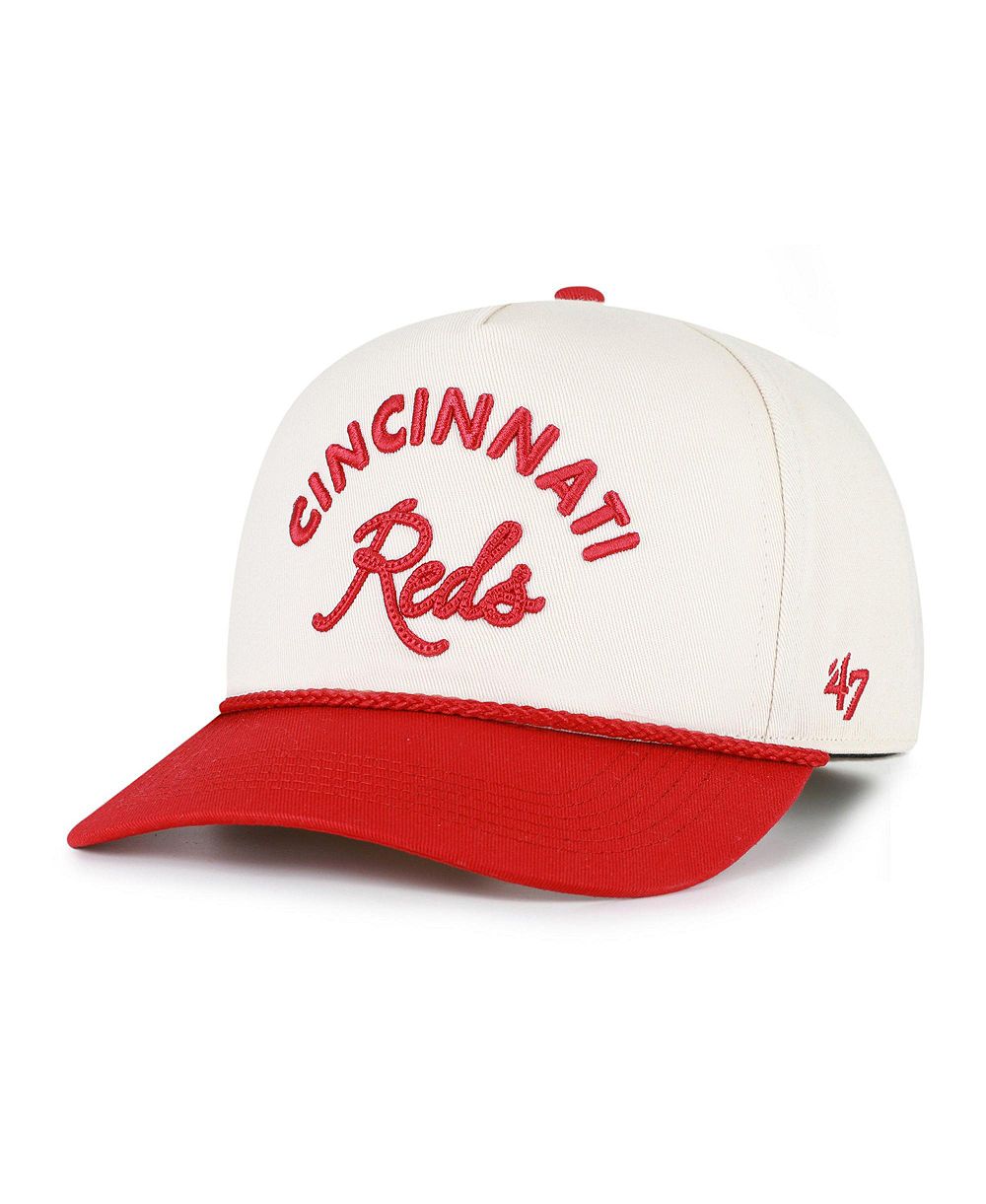 '47 Brand Men's Natural/Red Cincinnati Reds Rope Script Hitch Adjustable Hat