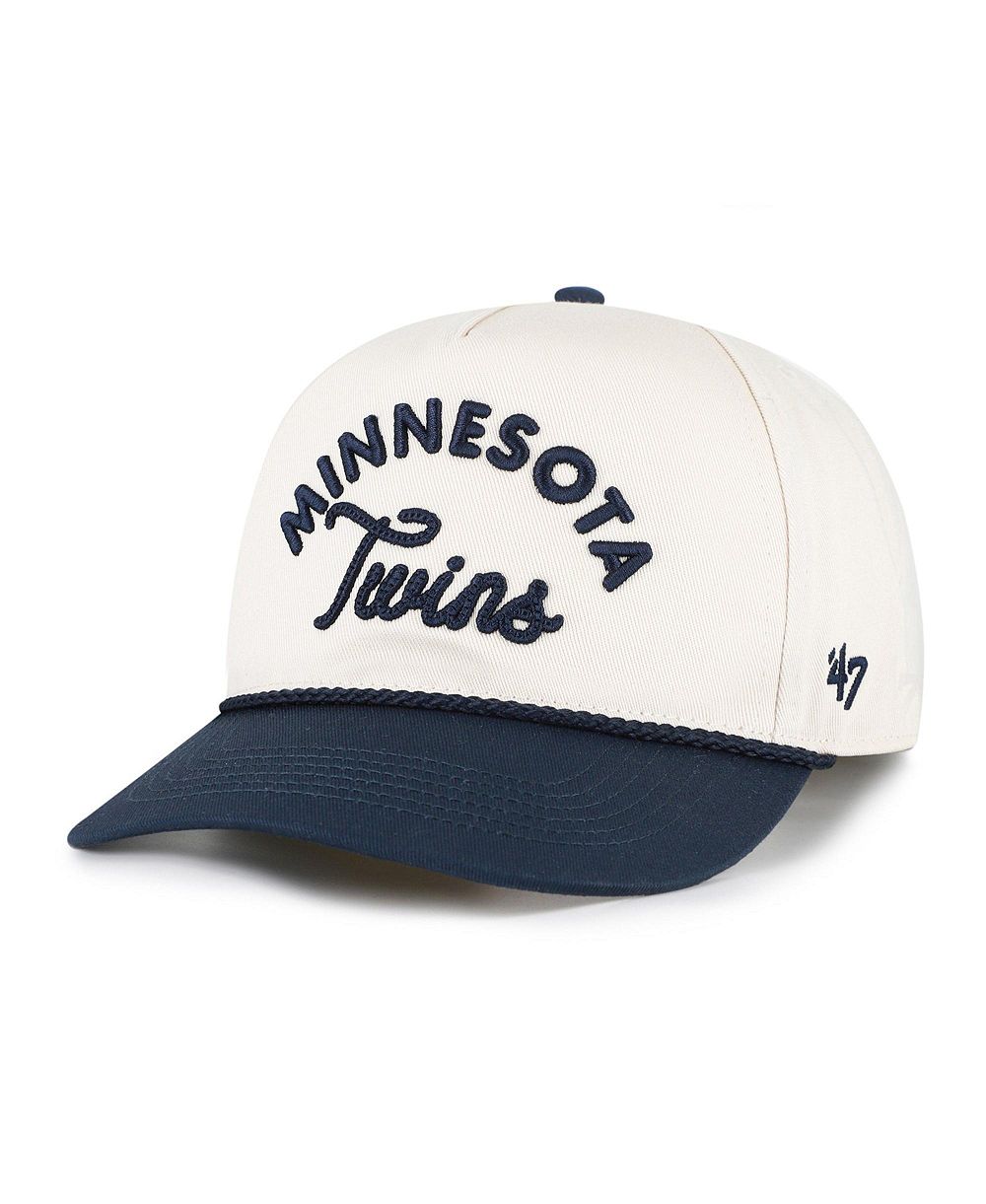 '47 Brand мужская регулируемая кепка Minnesota Twins Rope Script Hitch, натуральный/темно-синий цвет