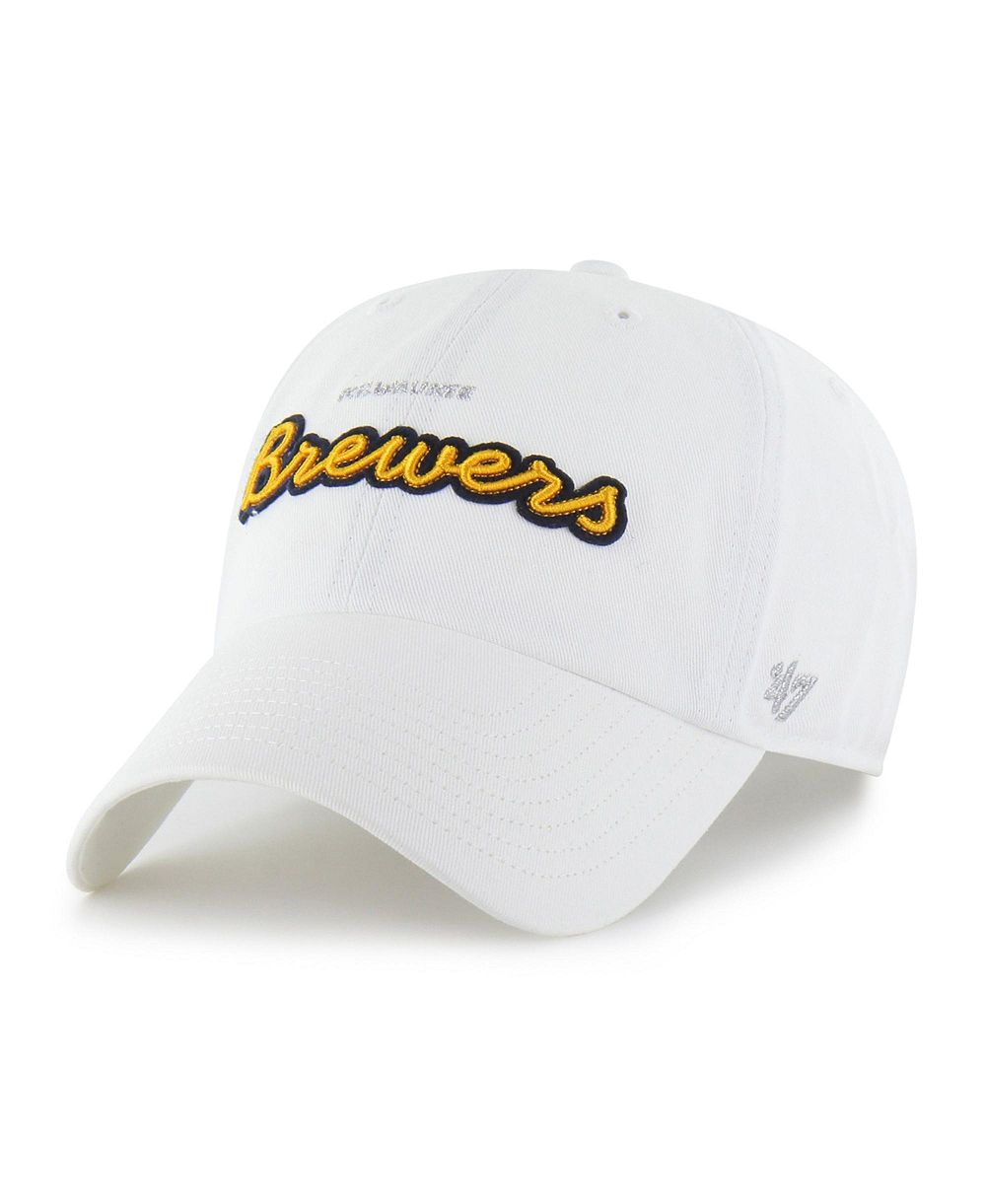 '47 Brand Женская кепка Milwaukee Brewers Trendy Script Clean Up, белая, регулируемая