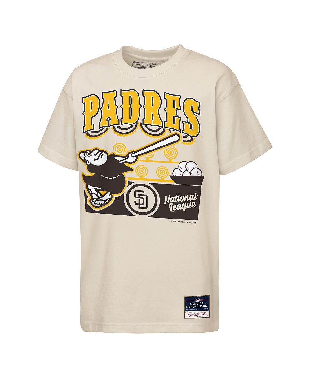 Mitchell & Ness футболка для мальчиков и девочек, кремовая, San Diego Padres, Step Back Up, Mascot