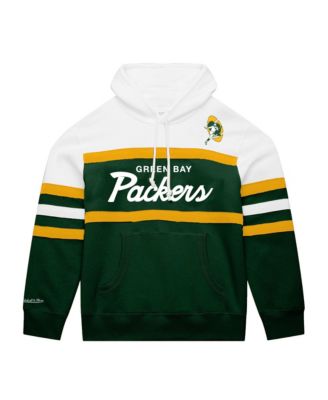 Mitchell & Ness мужская худи Big & Tall с капюшоном, белый/зеленый цвет, Грин-Бэй Пэкерс, главный тренер