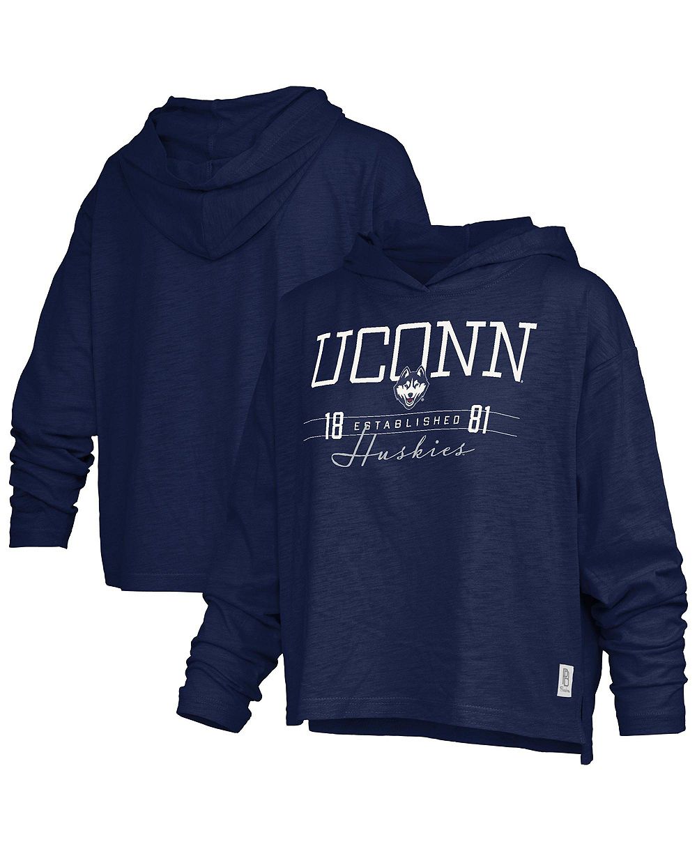 Pressbox женская футболка с длинным рукавом и капюшоном Castillo Slub, UConn Huskies