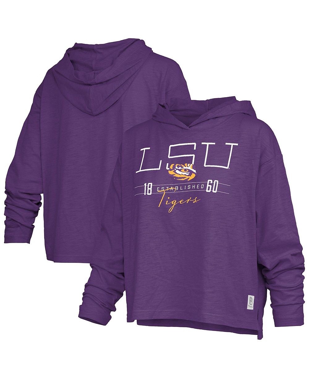 Pressbox женская LSU тигры Кастильо капюшон слуб длинный рукав футболка