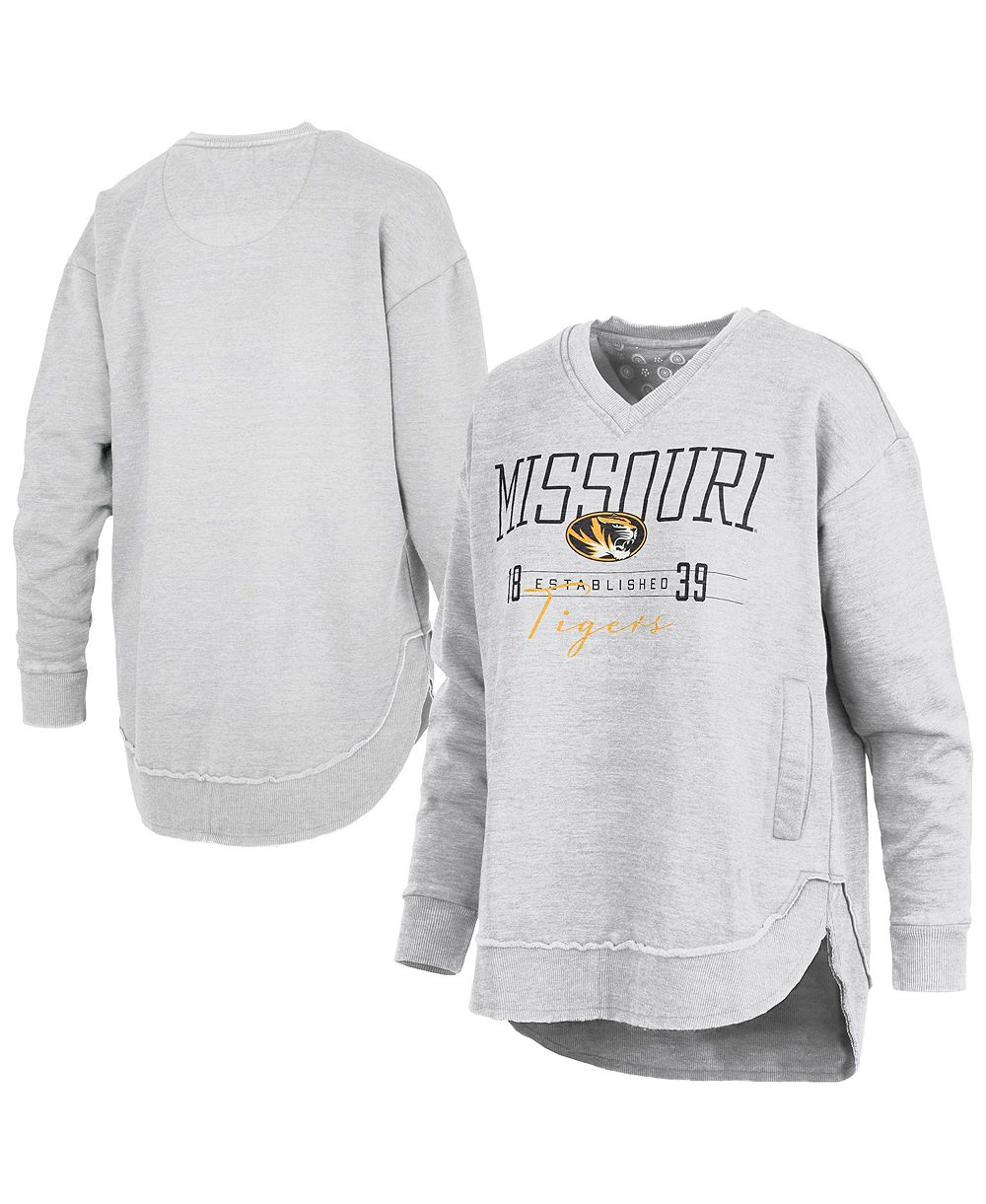Pressbox женская толстовка с принтом V-образным вырезом и графикой Marcus East Hall Missouri Tigers