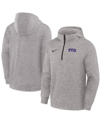 Nike мужская толстовка с капюшоном и молнией наполовину Dri-FIT, серый цвет, TCU Horned Frogs