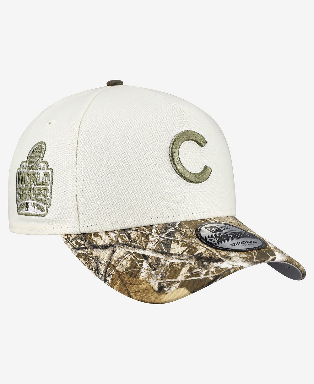 Мужская регулируемая кепка New Era 9FORTY A-Frame с камуфляжем Realtree и логотипом Chicago Cubs, хаки цвет