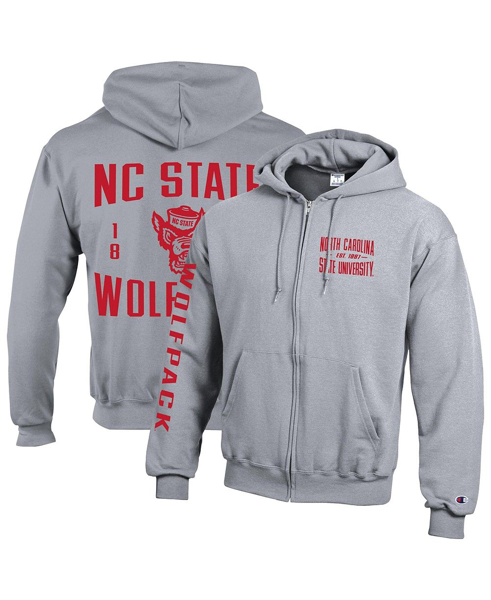 Champion Мужская флисовая толстовка на молнии с логотипом NC State Wolfpack