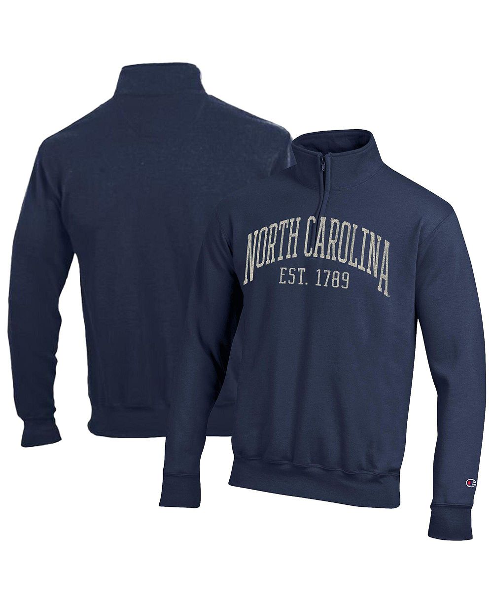 Мужской флисовый пуловер Champion с четверть-zip и логотипом North Carolina Tar Heels