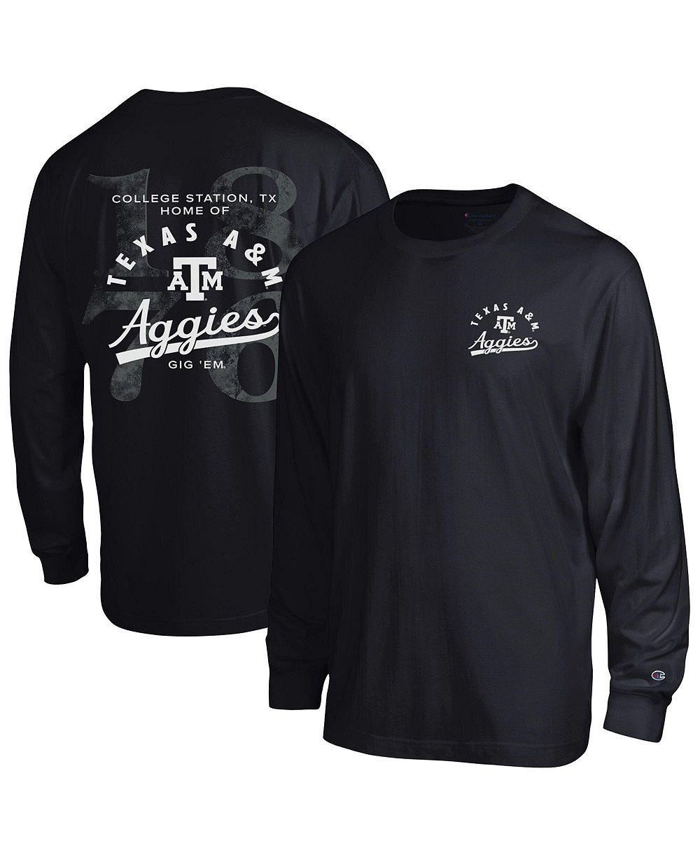 Champion Men's Laminated All-Star Texas A&M Aggies Screen Print Graphics Long Sleeve T-Shirt