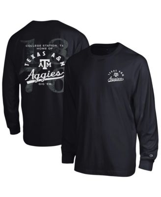 Champion Men's Laminated All-Star Texas A&M Aggies Screen Print Graphics Long Sleeve T-Shirt