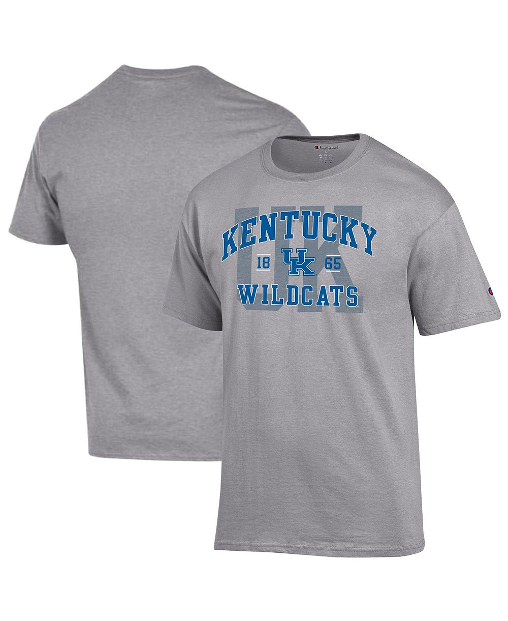Мужская футболка Champion цвета «меланж серый» с принтом «Kentucky Wildcats Varsity»