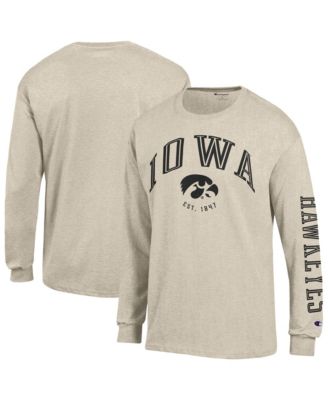 Champion Men's Iowa Hawkeyes Neutral Arch Long-Sleeve Classic-Fit T-Shirt