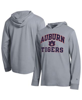Champion Men's Heather Gray Auburn Tigers High Motor All-Star Long Sleeve Hooded T-Shirt