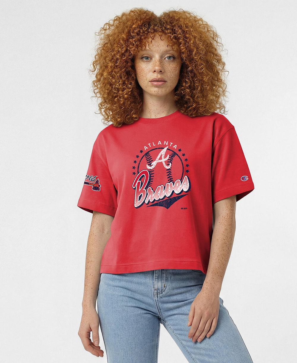 Champion женская футболка с графическим принтом Atlanta Oversized-Fit с эффектом потертости