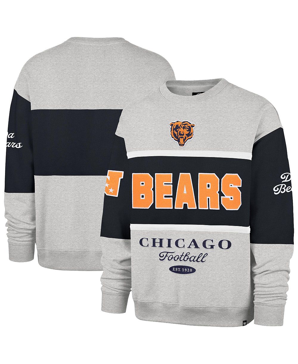 Мужская толстовка '47 Brand Navy/Heather Gray Chicago Bears Blockfield Maximalist