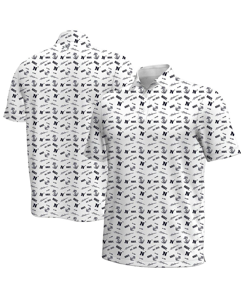 Under Armour Men's Navy Midshipmen Gameday Armourfuse Classic-Fit Short-Sleeve Polo Shirt